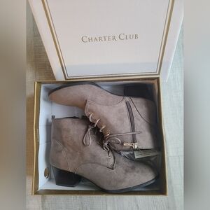 New Charter Club Carlee Stone block heel lace up ankle boots Women Size US 9.5 M
